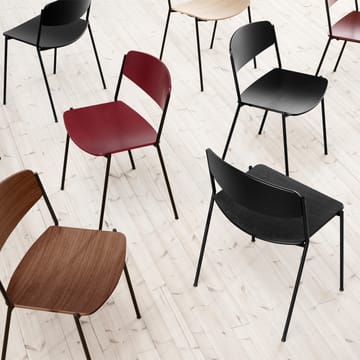 Chaise Lynderup 3080 - Frêne noir-pieds acier noir - Fredericia Furniture