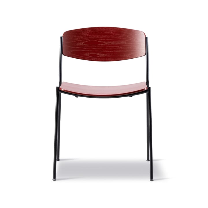 Chaise Lynderup 3080 - Frêne rouge-pieds acier noir - Fredericia Furniture