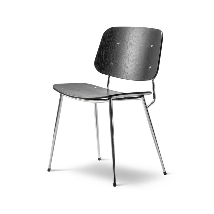 Chaise Søborg Metal - Noir-pieds chrome - Fredericia Furniture