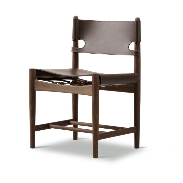 Chaise The Spanish Dining Chair - Cuir brun foncé-chêne fumé - Fredericia Furniture
