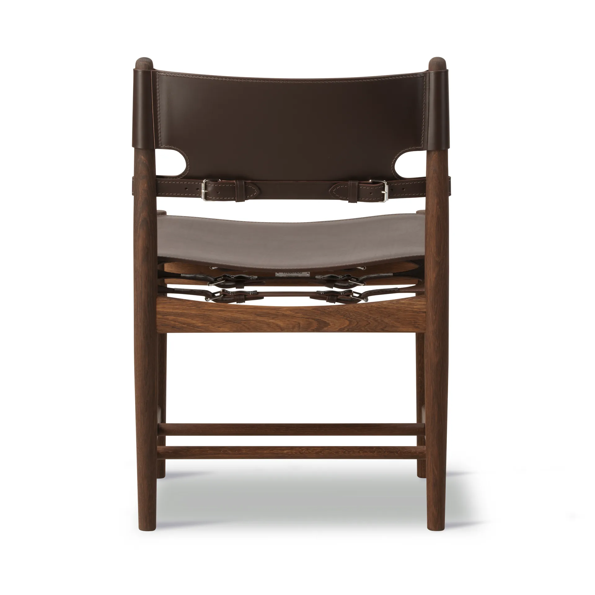 Chaise The Spanish Dining Chair, Cuir brun foncé-chêne fumé Fredericia Furniture