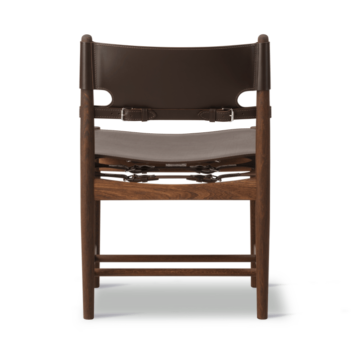 Chaise The Spanish Dining Chair, Cuir brun foncé-chêne fumé Fredericia Furniture