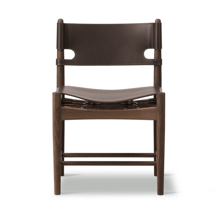 Chaise The Spanish Dining Chair, Cuir brun foncé-chêne fumé Fredericia Furniture
