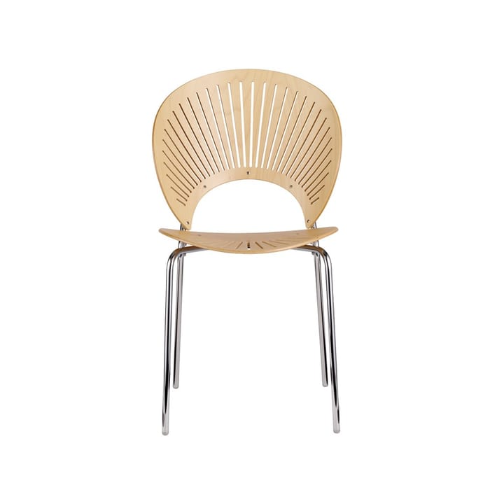Chaise Trinidad 3398 - Bouleau verni clair, pieds chrome - Fredericia Furniture
