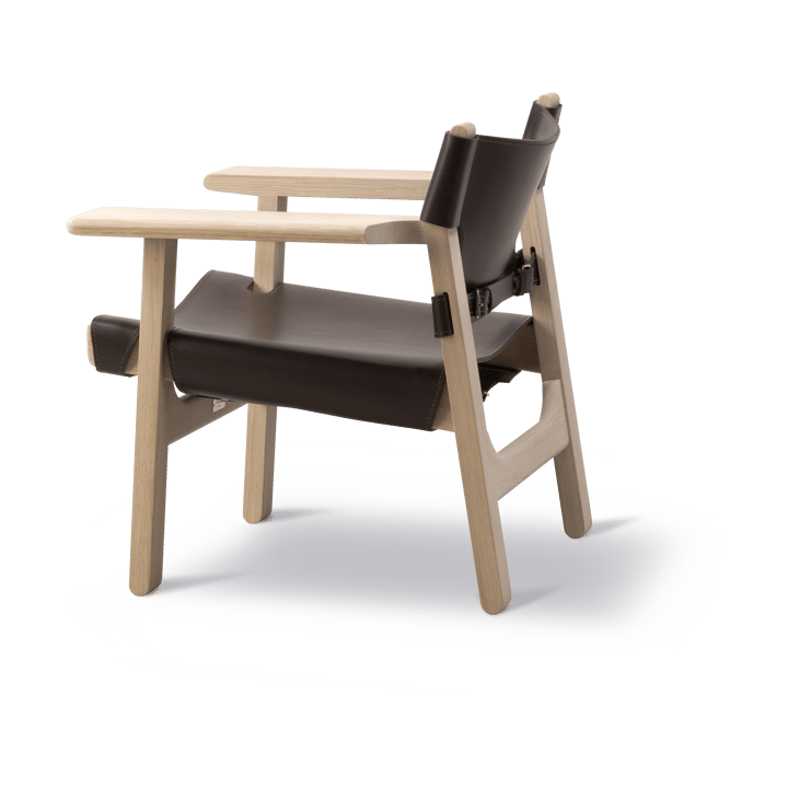 Fauteuil Den spanske stol, Cuir brun foncé-chêne savonné Fredericia Furniture