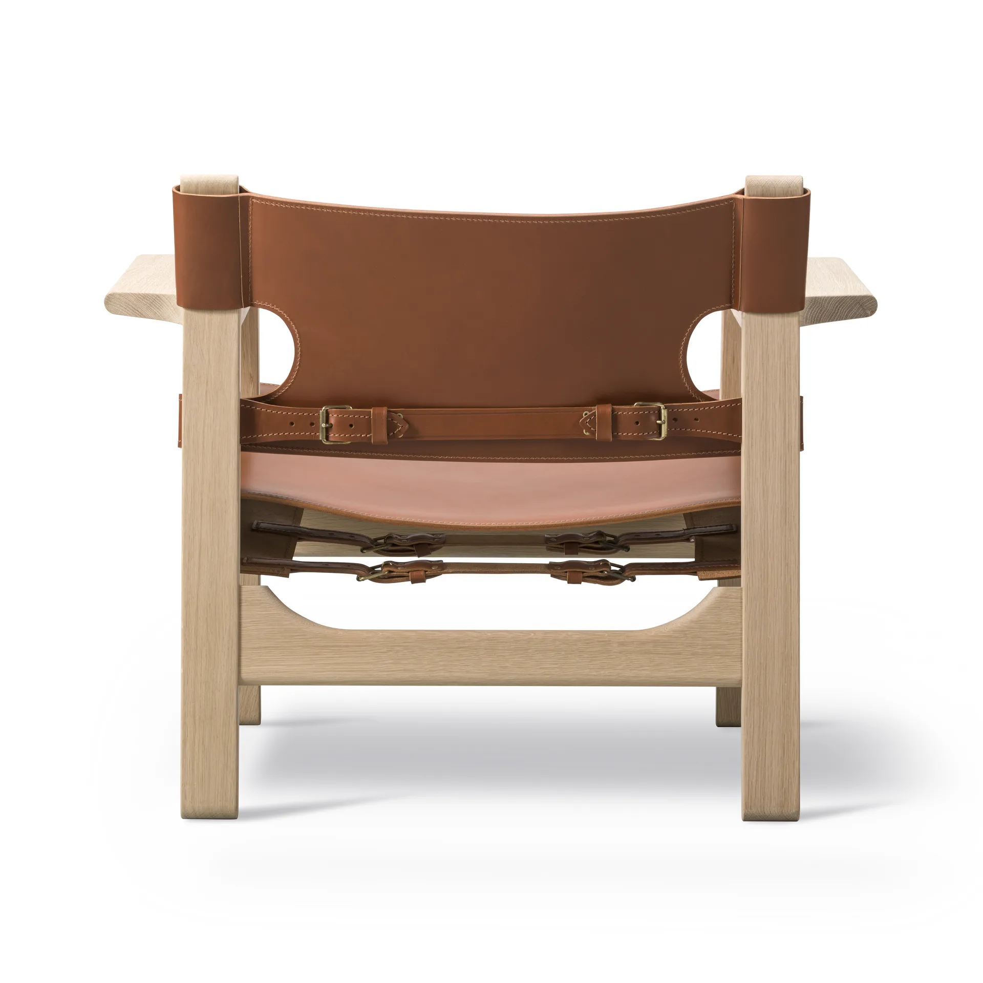 Fauteuil Den spanske stol, Cuir cognac-chêne clair huilé Fredericia Furniture