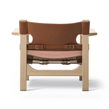 Fauteuil Den spanske stol - Cuir cognac-chêne clair huilé - Fredericia Furniture