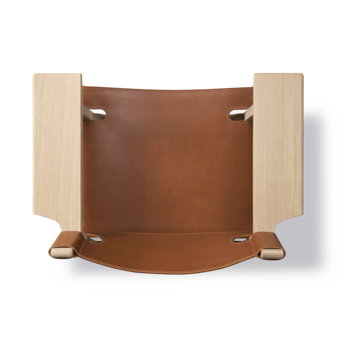Fauteuil Den spanske stol, Cuir cognac-chêne clair huilé Fredericia Furniture