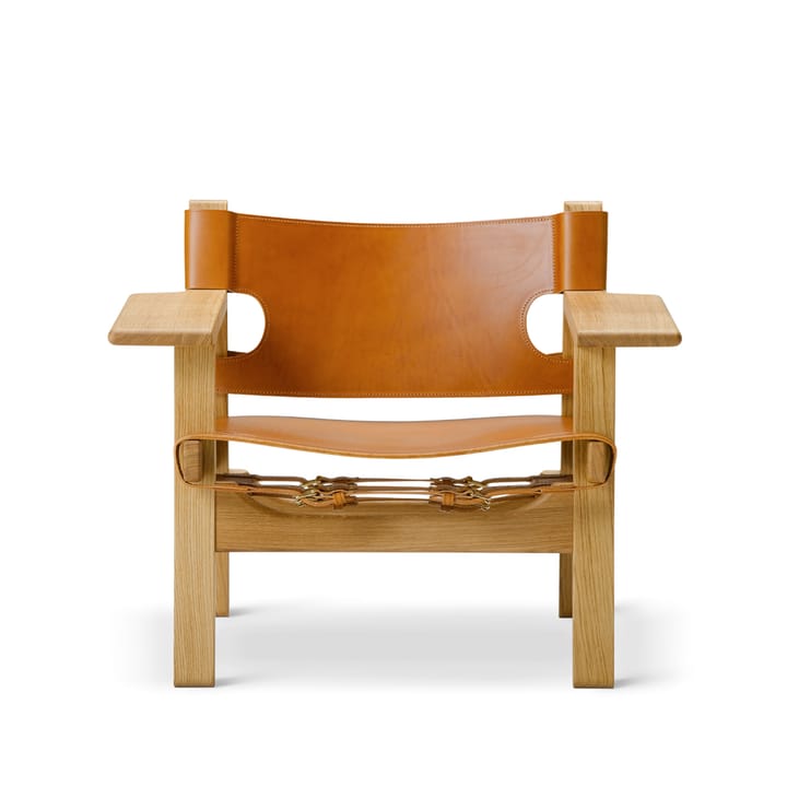 Fauteuil Den spanske stol - Cuir cognac-chêne huilé - Fredericia Furniture