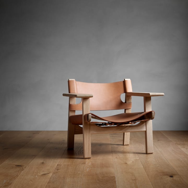 Fauteuil Den spanske stol, Cuir cognac-chêne huilé Fredericia Furniture