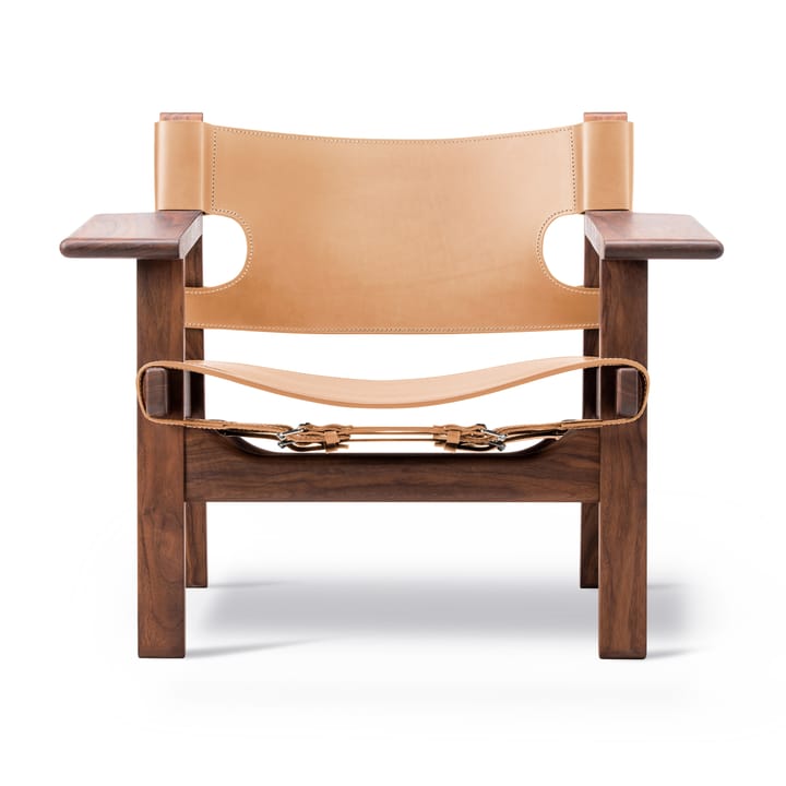 Fauteuil Den spanske stol - Cuir naturel-noyer huilé - Fredericia Furniture