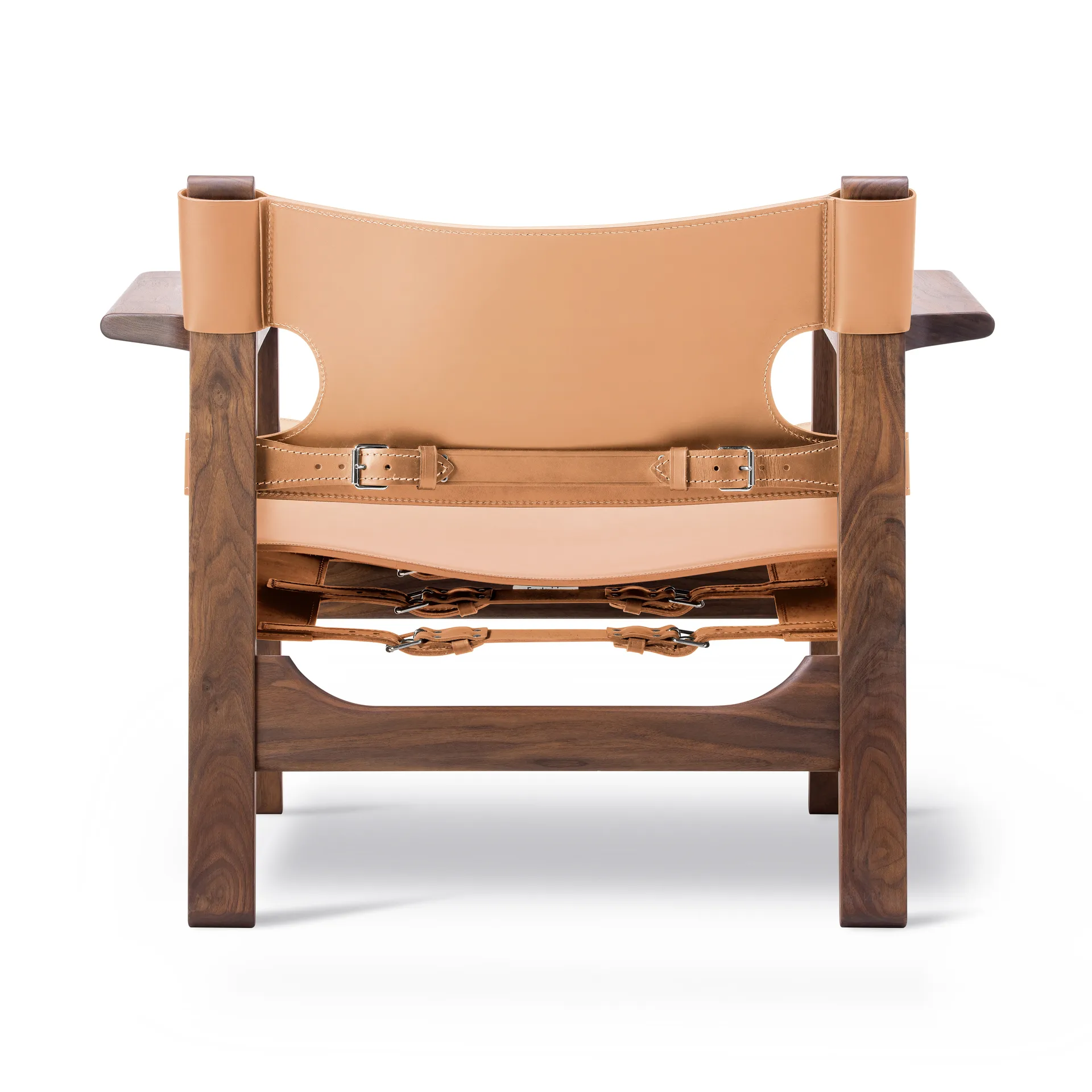 Fauteuil Den spanske stol, Cuir naturel-noyer huilé Fredericia Furniture