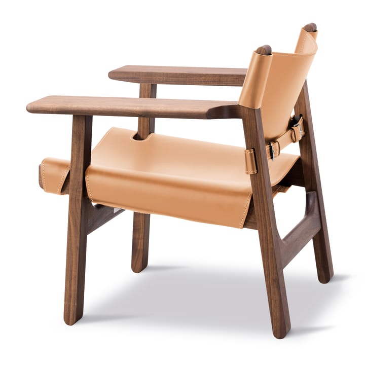 Fauteuil Den spanske stol, Cuir naturel-noyer huilé Fredericia Furniture