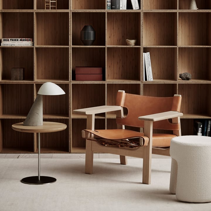 Fauteuil Den spanske stol, Cuir noir-chêne fumé Fredericia Furniture