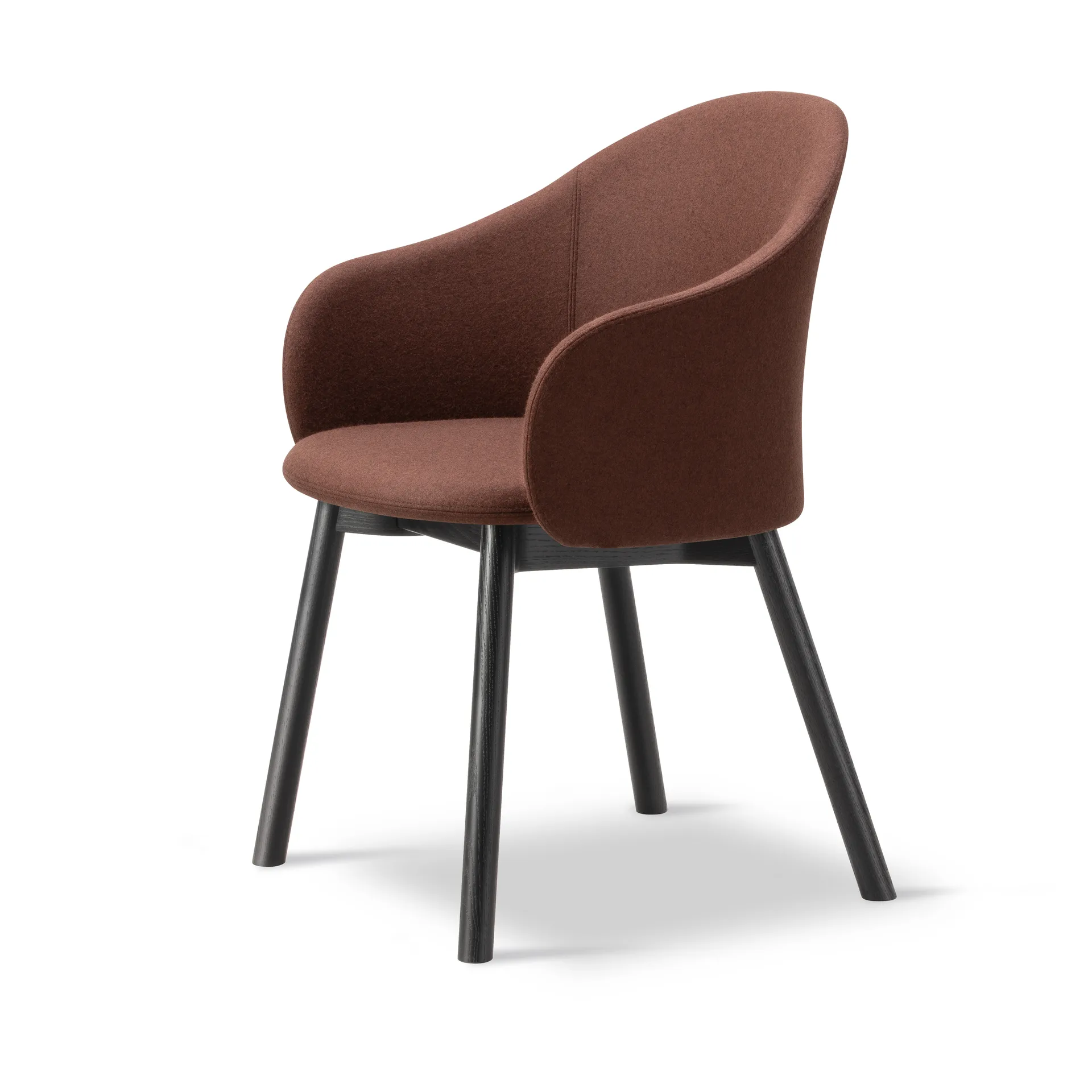 Fauteuil Gomo Armchair à piètement en bois, Blazer CUZ4D Dunalk-chêne laqué noir Fredericia Furniture