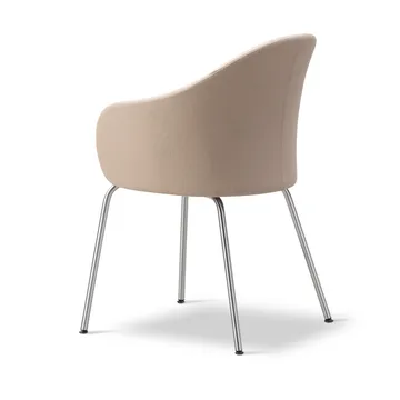 Fauteuil Gomo Armchair à piètement tubulaire - Blazer CUZ47 Fairfield-acier inoxydable - Fredericia Furniture