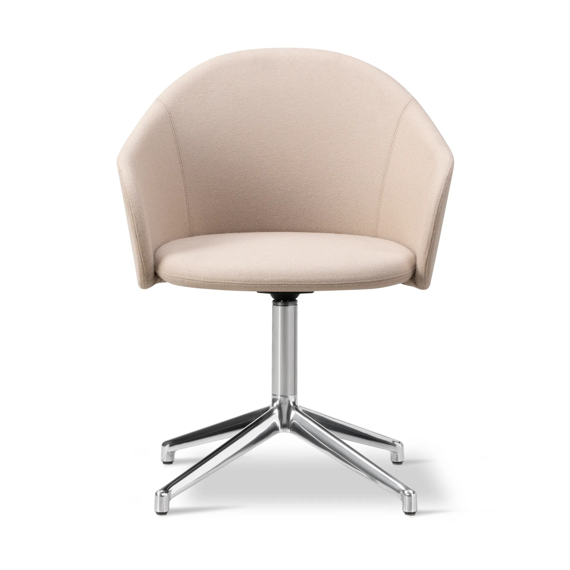 Fauteuil Gomo Armchair pivotant à 4 branches, Blazer CUZ47 Fairfield-aluminium poli Fredericia Furniture