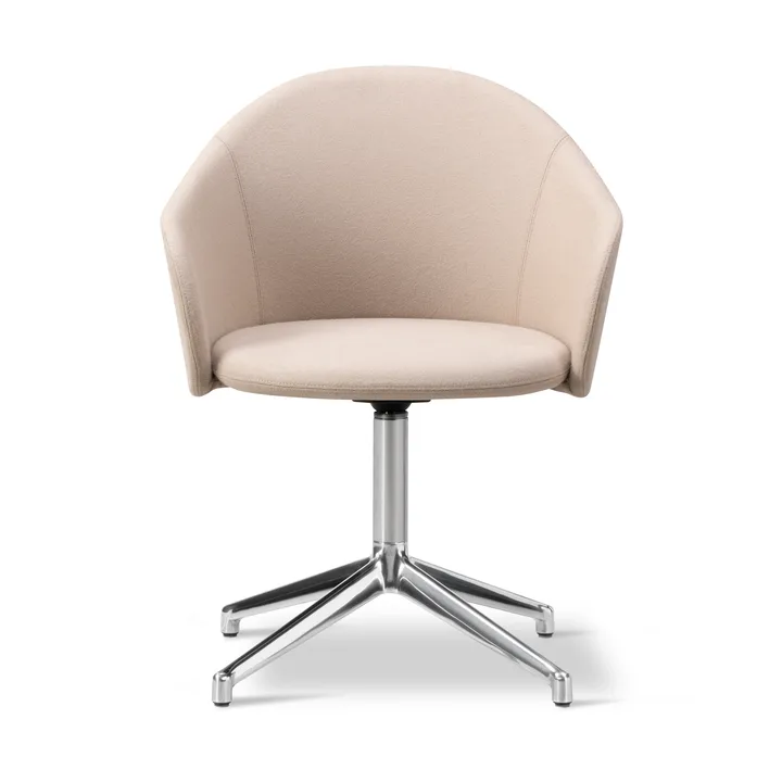 Fauteuil Gomo Armchair pivotant à 4 branches - Blazer CUZ47 Fairfield-aluminium poli - Fredericia Furniture
