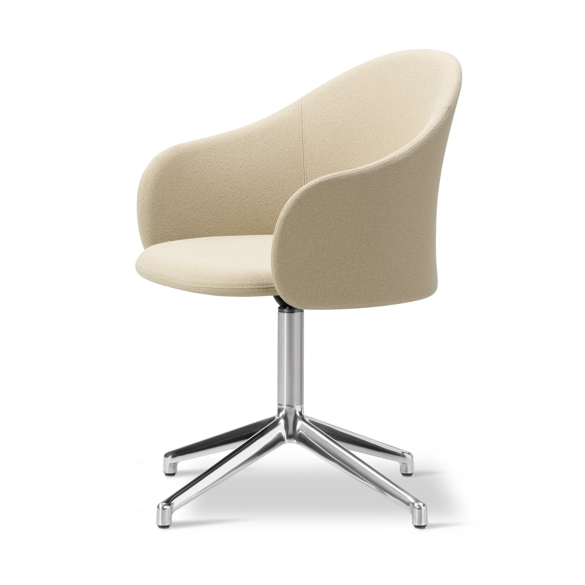 Fauteuil Gomo Armchair pivotant à 4 branches, Mylla 811-aluminium poli Fredericia Furniture