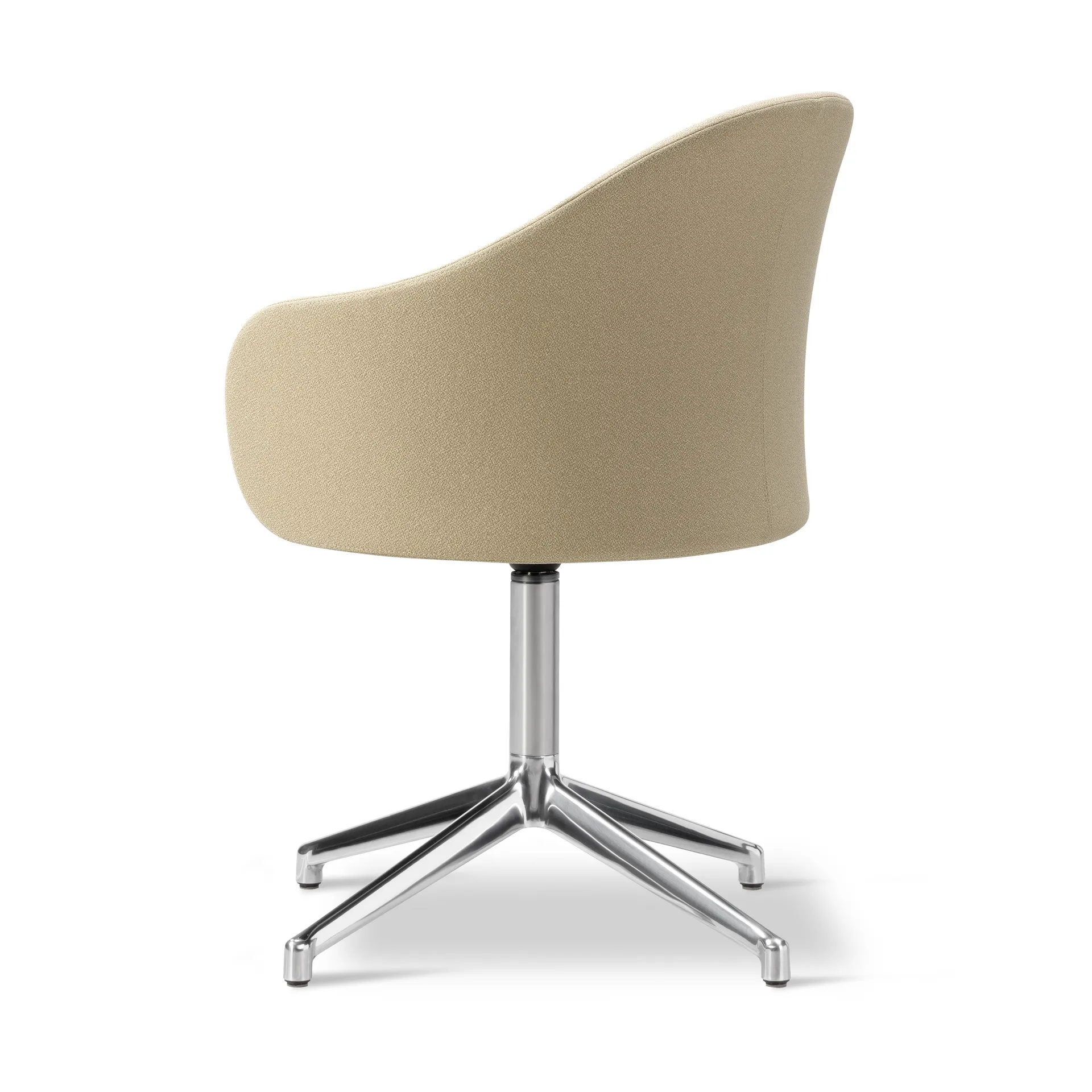 Fauteuil Gomo Armchair pivotant à 4 branches, Mylla 811-aluminium poli Fredericia Furniture
