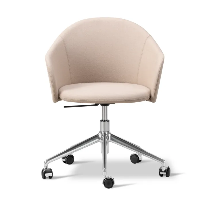 Fauteuil Gomo Armchair pivotant à 5 branches - Blazer CUZ47 Fairfield-aluminium poli - Fredericia Furniture