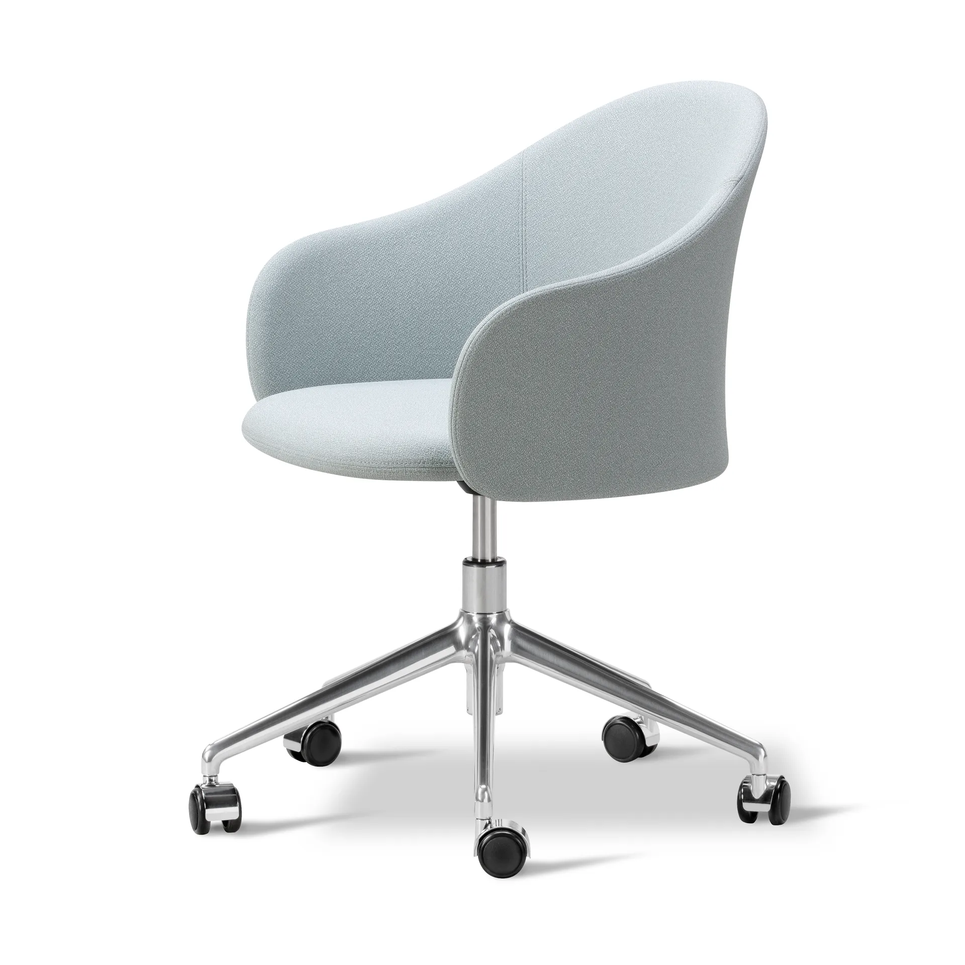 Fauteuil Gomo Armchair pivotant à 5 branches, Mylla 811-aluminium poli Fredericia Furniture