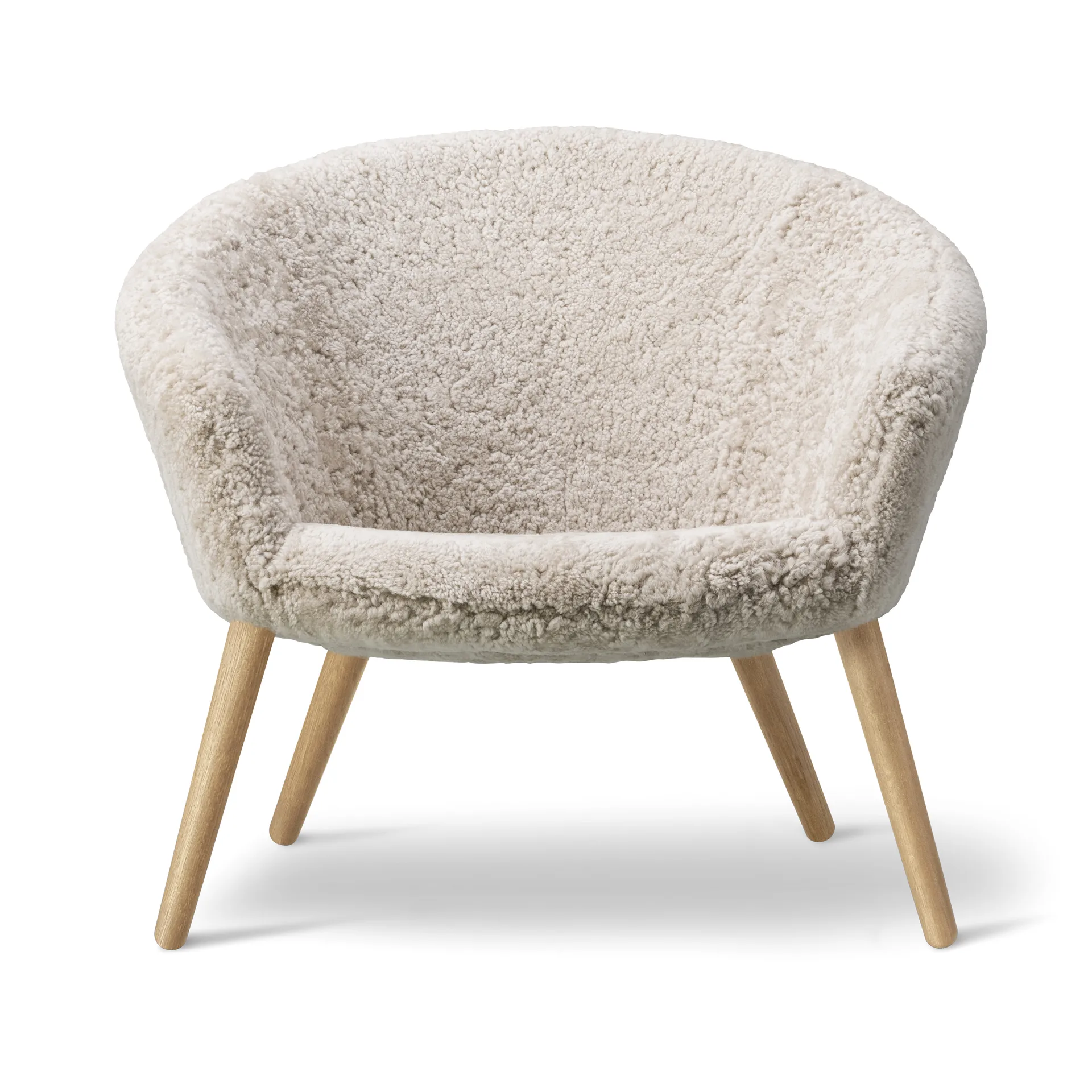 Fauteuil lounge Ditzel peau de mouton, Moonlight-chêne Fredericia Furniture