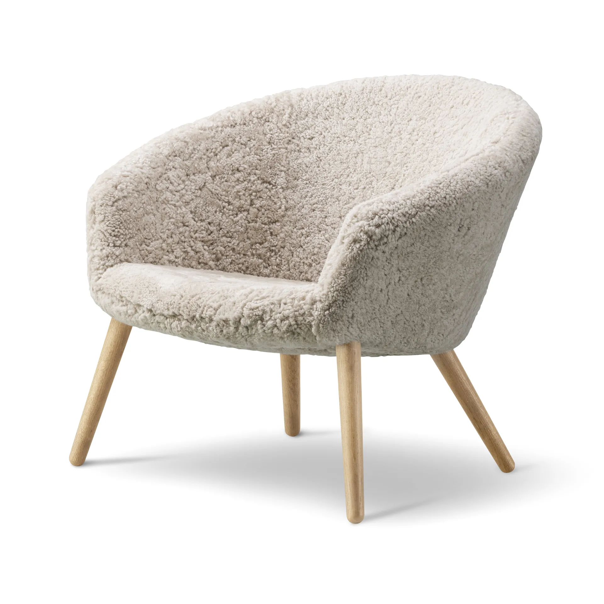 Fauteuil lounge Ditzel peau de mouton, Moonlight-chêne Fredericia Furniture