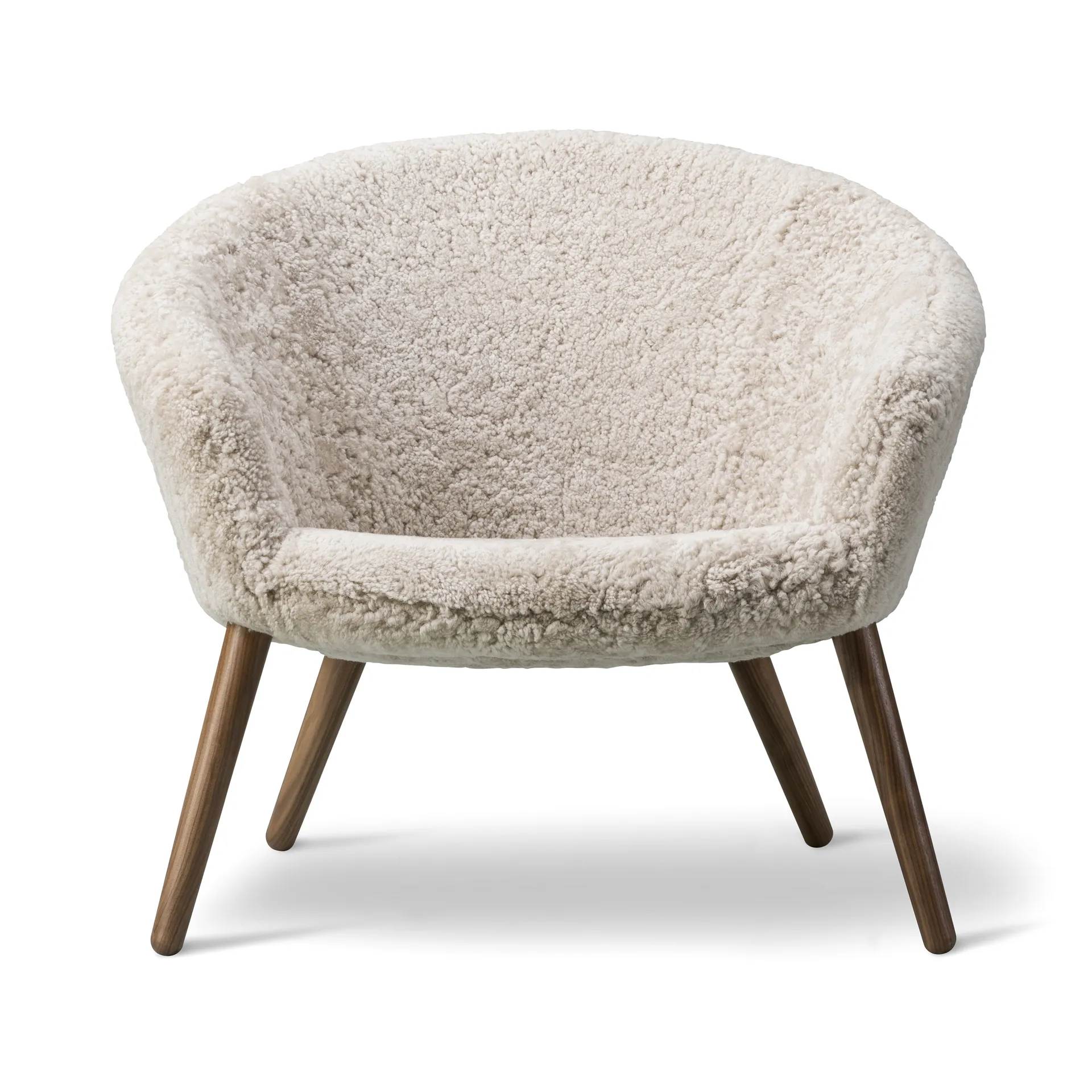 Fauteuil lounge Ditzel peau de mouton, Moonlight-noyer Fredericia Furniture