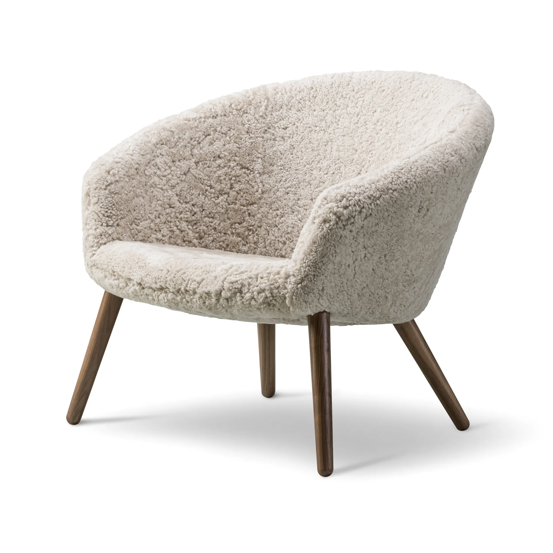Fauteuil lounge Ditzel peau de mouton, Moonlight-noyer Fredericia Furniture