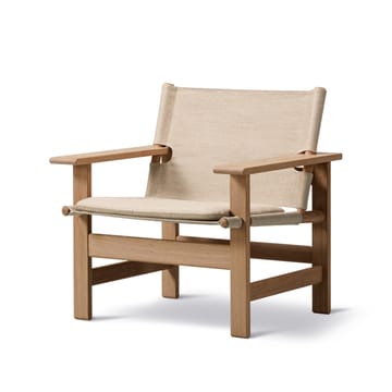 Fauteuil The Canvas Chair - Canvas naturel-pieds clair huilé, incl. coussin Canvas - Fredericia Furniture