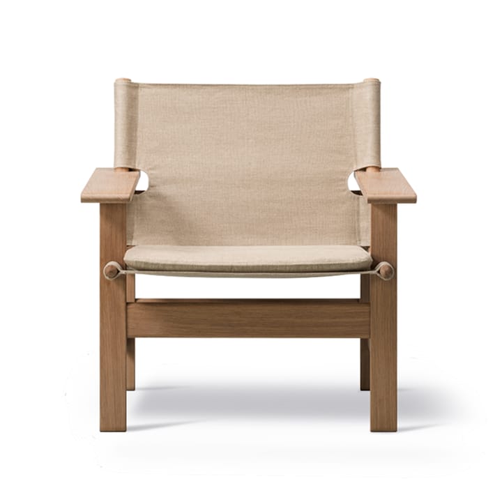 Fauteuil The Canvas Chair - Canvas naturel-pieds clair huilé, incl. coussin Canvas - Fredericia Furniture