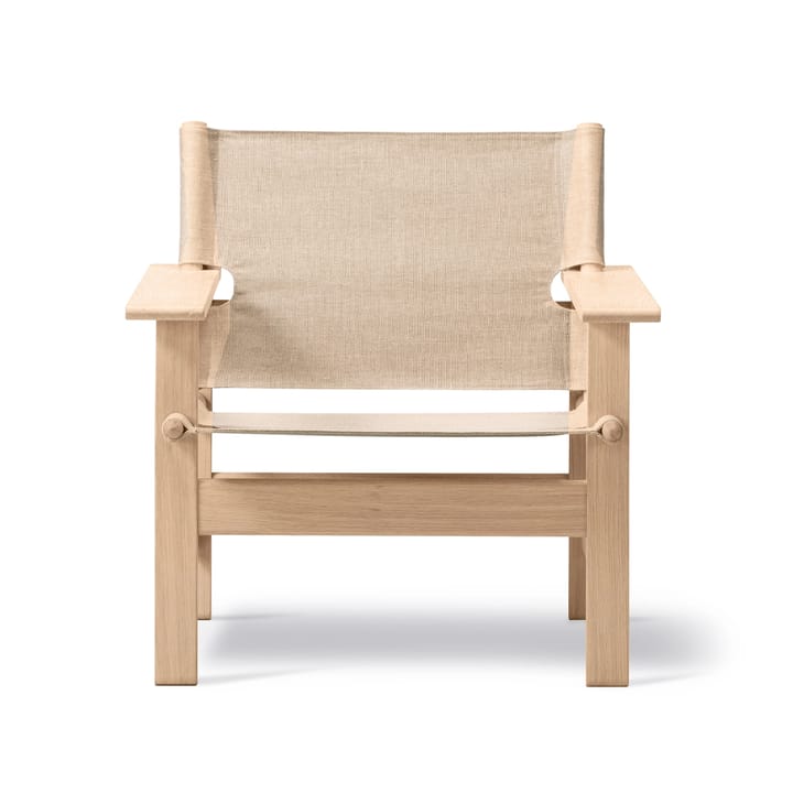 Fauteuil The Canvas Chair - Canvas naturel-pieds savonnés - Fredericia Furniture