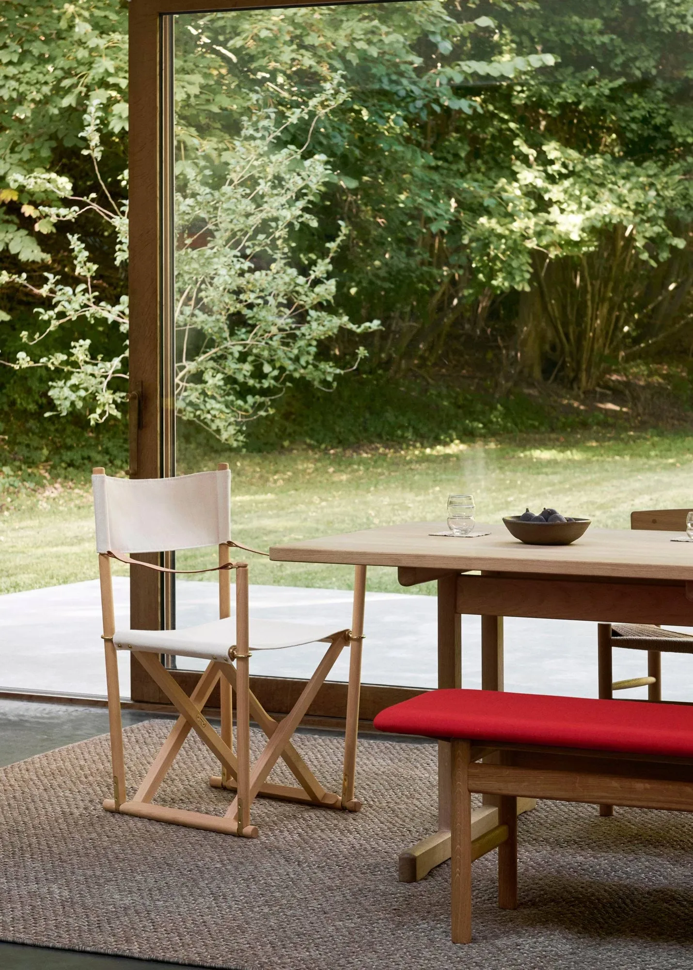 MK16 Folding Chair chaise, Off white-hêtre huilé Fredericia Furniture