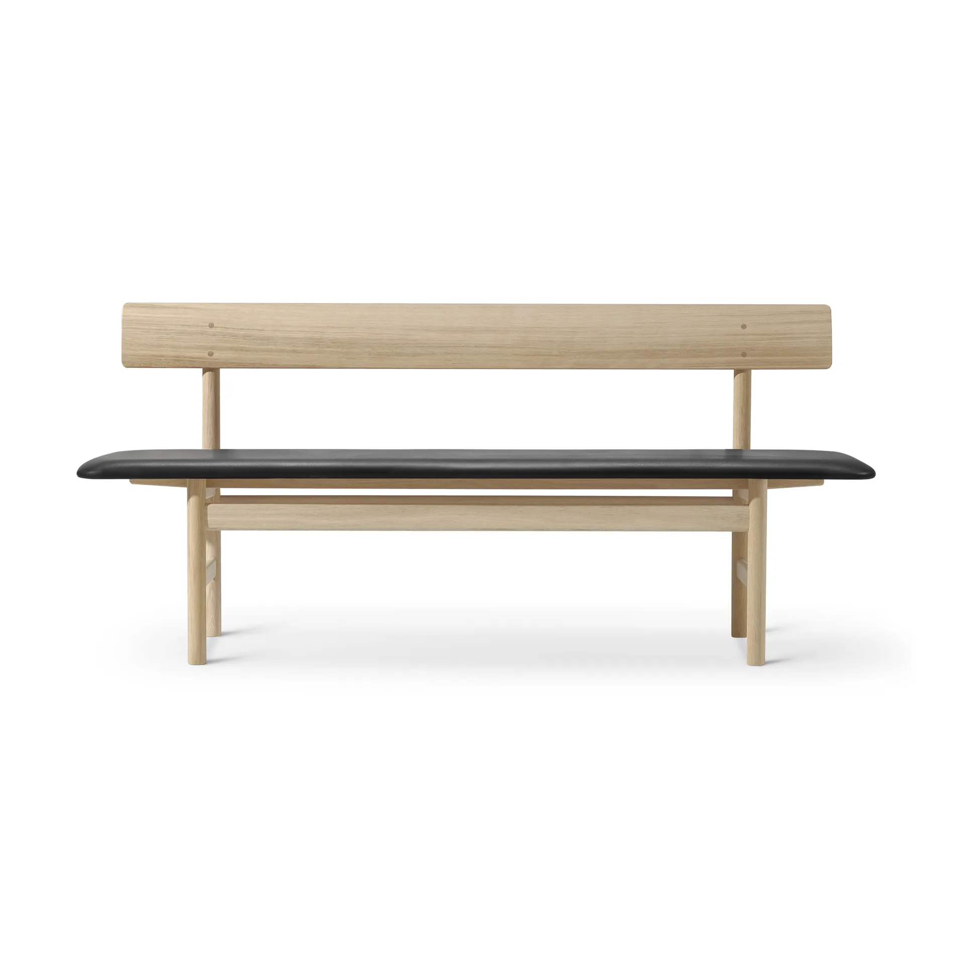 Mogensen 3171 banc, Savonné chêne-cuir omni 301 black Fredericia Furniture
