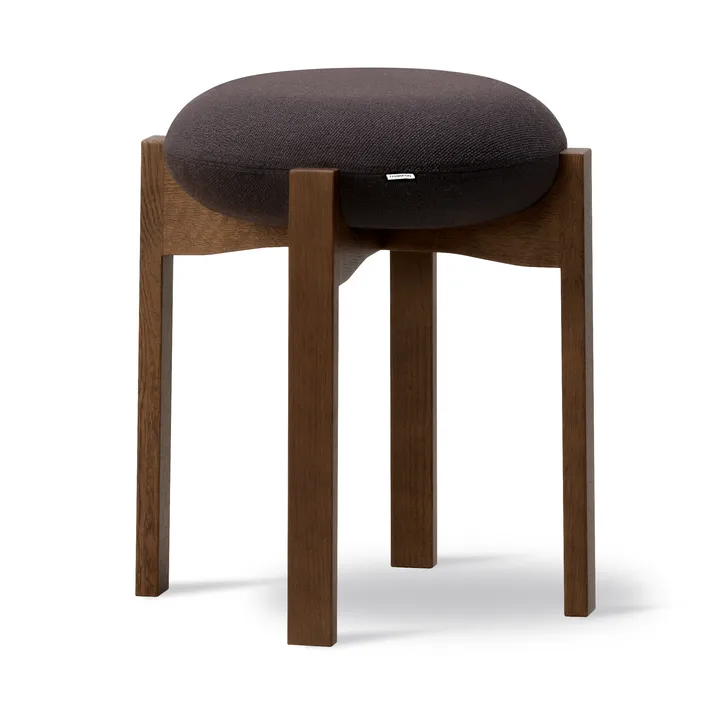 Pioneer tabouret rond bas - Vidar 386-chêne laqué teinté fumé - Fredericia Furniture