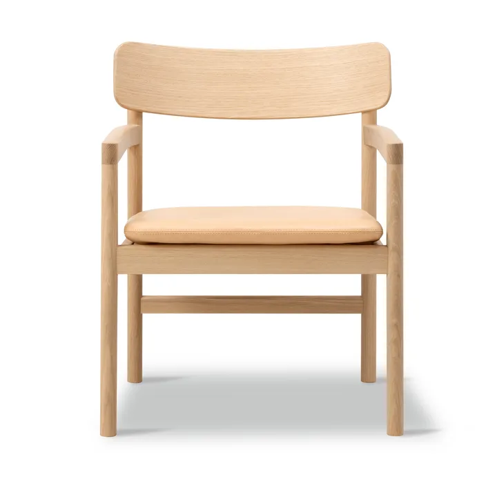 Post fauteuil lounge - Vegeta cuir-chêne huilé clair - Fredericia Furniture