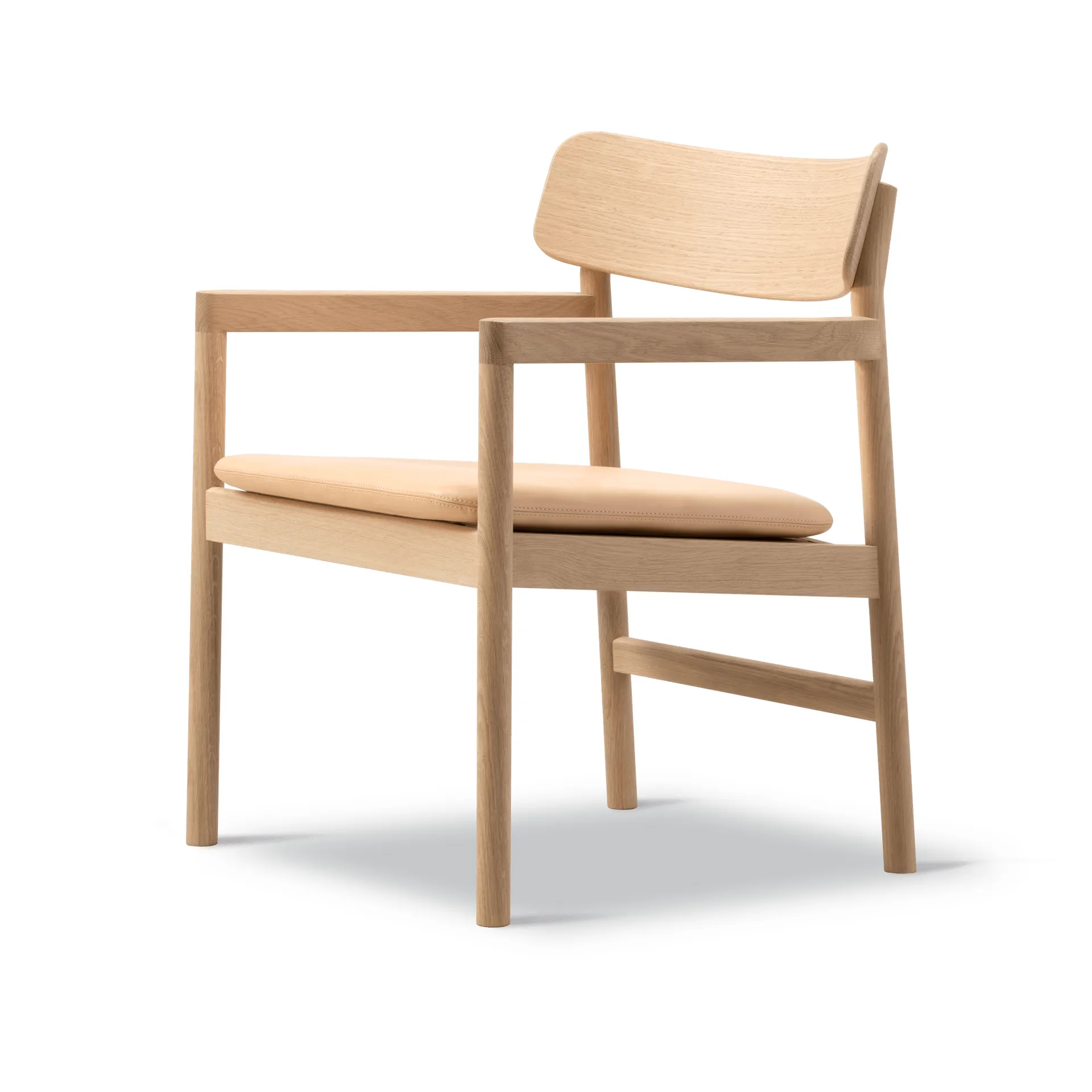 Post fauteuil lounge, Vegeta cuir-chêne huilé clair Fredericia Furniture
