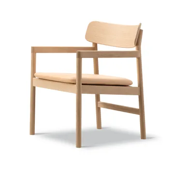 Post fauteuil lounge - Vegeta cuir-chêne huilé clair - Fredericia Furniture