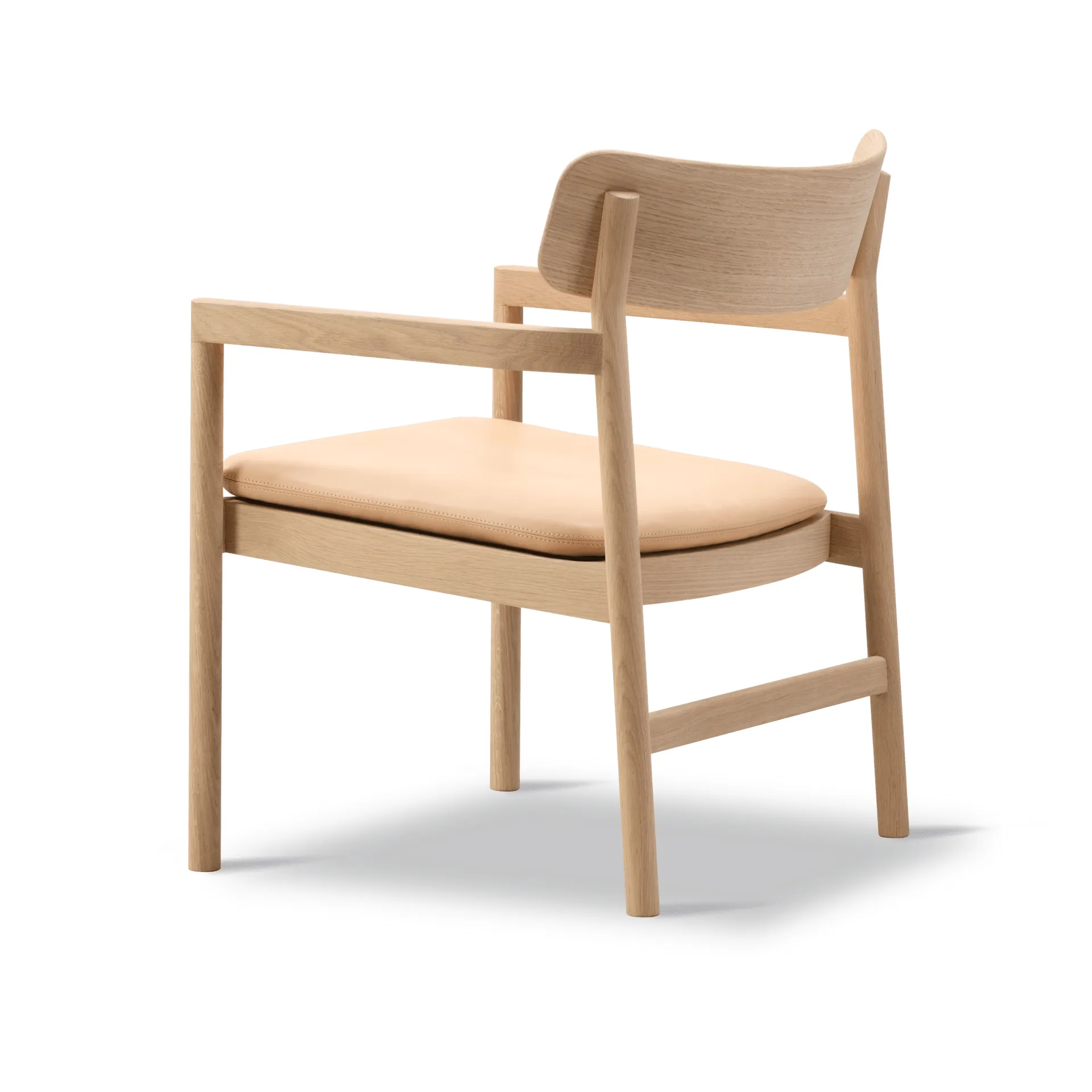 Post fauteuil lounge, Vegeta cuir-chêne huilé clair Fredericia Furniture