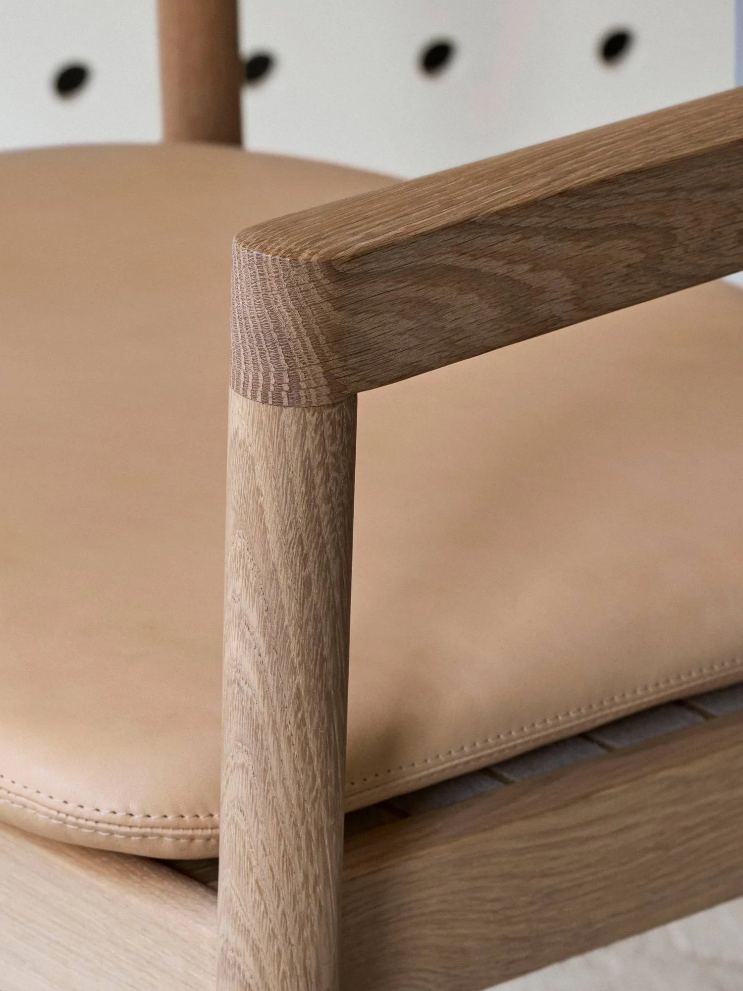 Post fauteuil lounge, Vegeta cuir-chêne huilé clair Fredericia Furniture