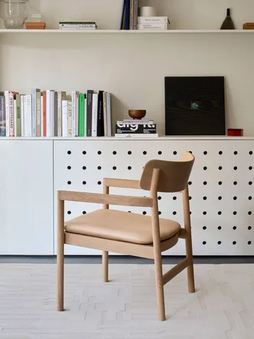 Post fauteuil lounge - Vegeta cuir-chêne huilé clair - Fredericia Furniture