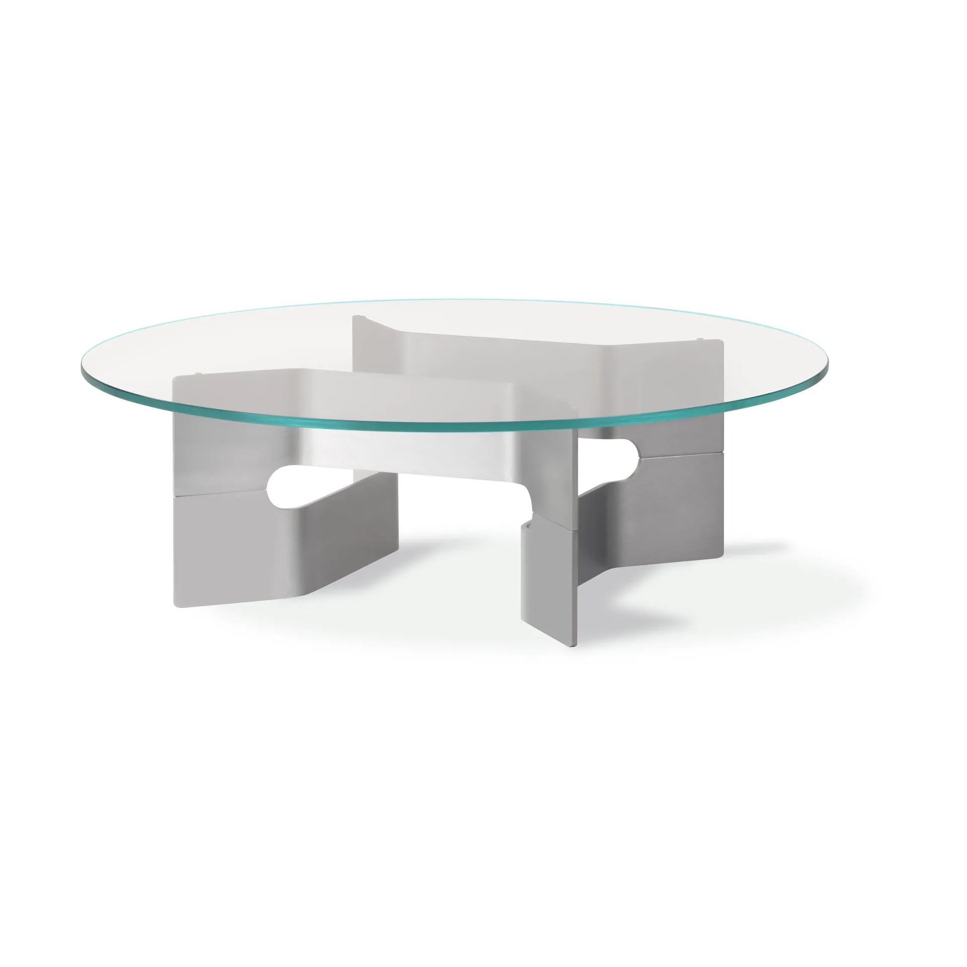 Table basse JG Ø98 cm, Verre-brossé aluminium Fredericia Furniture