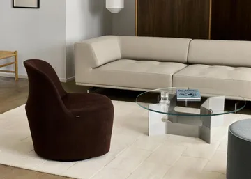 Table basse JG Ø98 cm - Verre-brossé aluminium - Fredericia Furniture