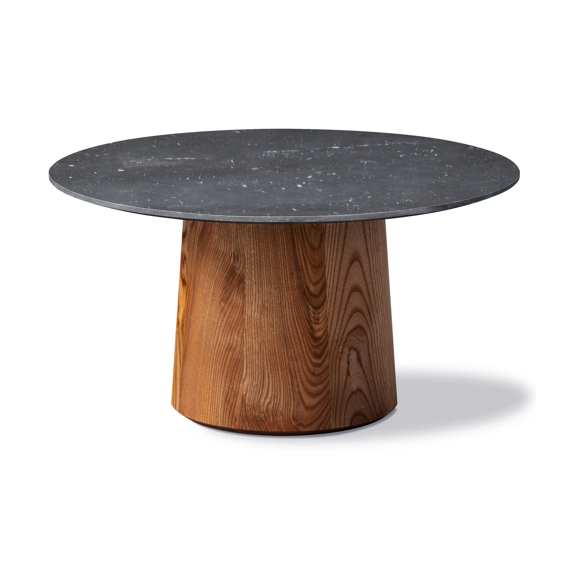 Table basse Niveau Ø61cm, Black Marquina-ash brown stained Fredericia Furniture