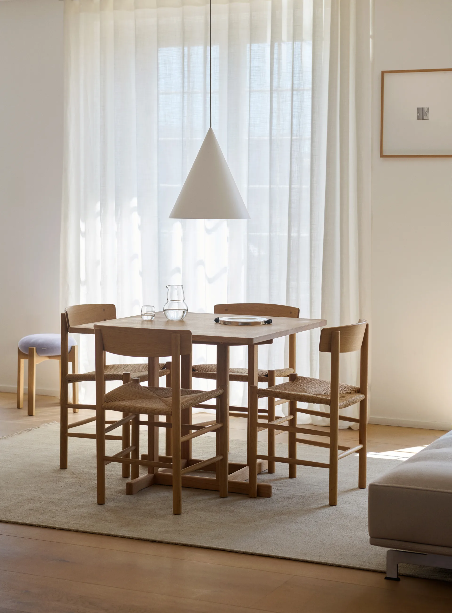 Table BM80 Mogensen Shaker 90x90 cm, Chêne clair huilé Fredericia Furniture