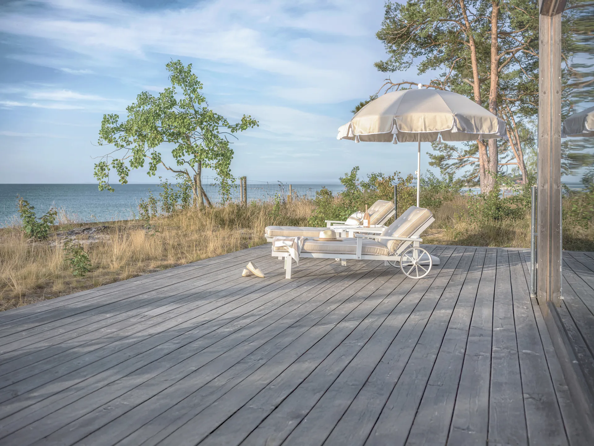 Parasol 90, Beige, Ø220 cm Fri Form