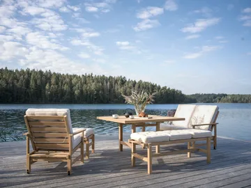 Table 65 - Teck, 128x120x68 cm - Fri Form