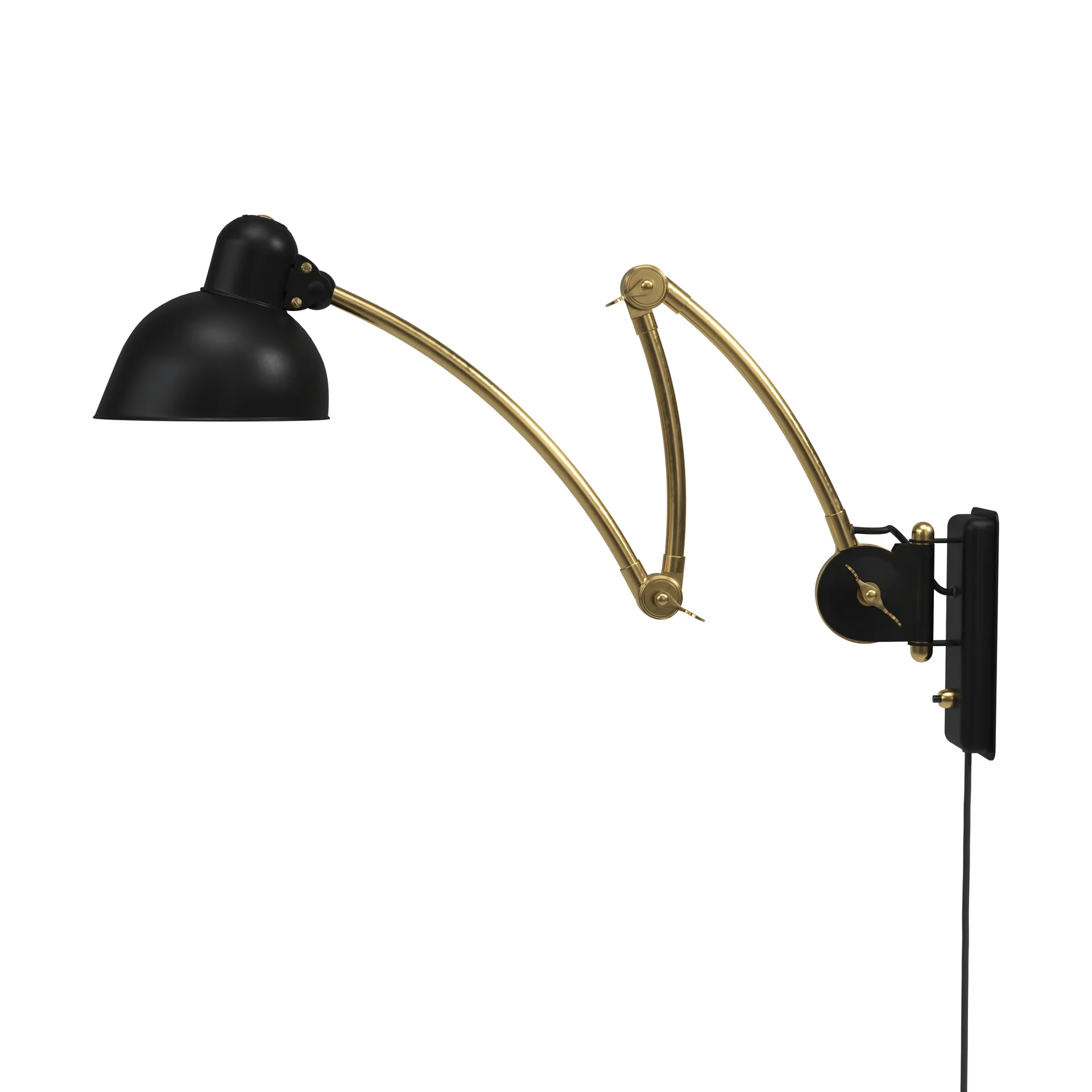 Applique murale Kaiser Idell 6559-W, Matt black-brass Fritz Hansen