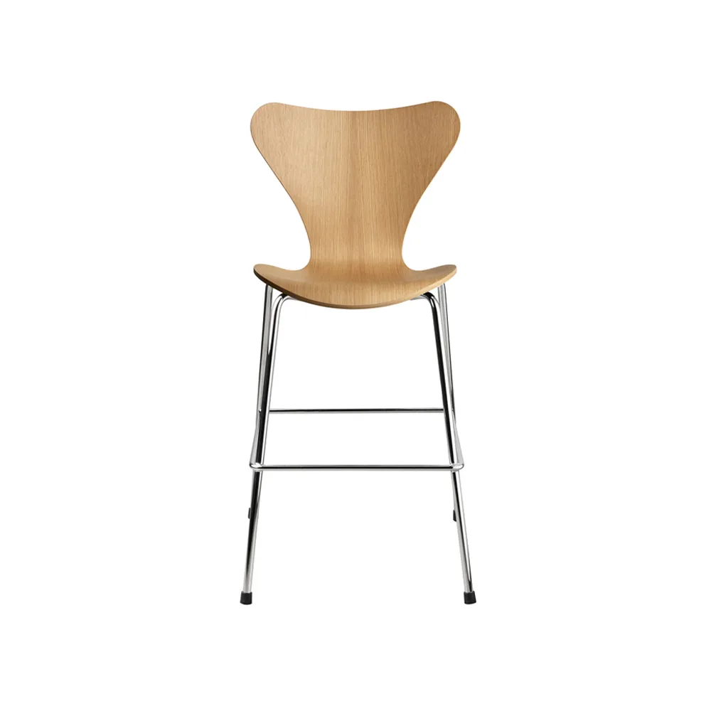 Fritz Hansen Chaise 3177 Series 7 Junior chrome Lacquered oak veneer